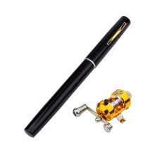 Foldable Fishing and Rolling Rod Combo Pocket Size Telescopes Fishing Pole Fishing Rod and Reel Black
