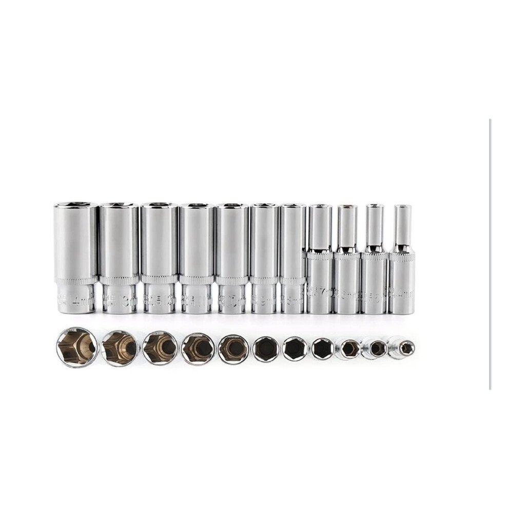 1/4' Drive Socket Set 414Mm Long Deep Sockets Crv Hand Tools Head Adapter For Torque Spanner Ratchet Wrench 11Piece 9426802909180