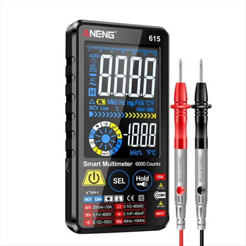 ANENG 615 Digital Multimeter Smart AC/DC Voltage Current Tester Rechargeable 6000 Counts High-End Touch Multitester Test Tools