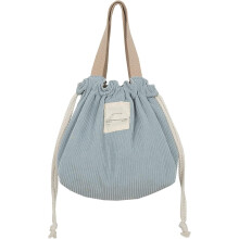 Diseño moderno, accesorio esencial: bolsa de almuerzo de pana para mujer, calidad superior para uso diario (azul)