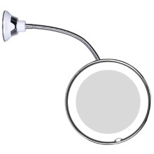 Innovatieve make-upspiegel met LED-verlichting, vervormingsvrije 10x vergroting voor een perfecte make-up, 360 draaibaar met vergrendelbare zuignap