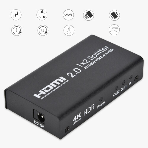 Τροφοδοτούμενος διαχωριστής HDMI για αναλύσεις 4K και 3D, διαχωριστής σήματος HDMI με 1