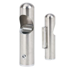 Outdoor Stainless Steel Cigarette Butt Receptacle Wall Mounted Ashtray With Cylinder Lock Floor Standing Ashtray