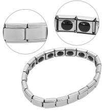 Customizable Charm Bracelet, Italian Charm Bracelet Interchangeable Link Bracelet Design Stainless Steel Jewelry with Elastic Interlocking Bracelet
