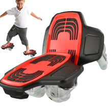 Split Skateboard, Roller Deck, High Rebound Wheels, for Teenagers, Adults, Kids, Easy Ride, Outdoor Fun, 9.45 x 10.24 Inches red