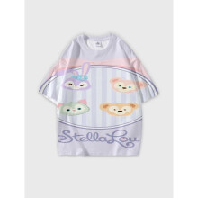 (S) T-Shirt Cartoon Role Pattern Cartoon Graphic Tee Round Neck Loose Fit Short Sleeve D112