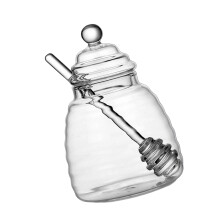 Pot en verre de miels de petit déjeuner réutilisable avec-500ML