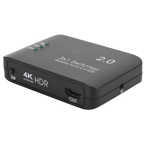 Διακόπτης HDMI αλουμινίου 4K, διεπαφή πολυμέσων με βελτιωμένη HDR, διαχωριστής 3 2