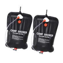 Pack of 2 Solar Shower Bag Outdoor Camping Shower PVC Black