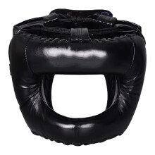 Box helmets for kickboxing, closed, full sports headgear, martial arts headgear, protection, leather, boxing headgear for men and adults