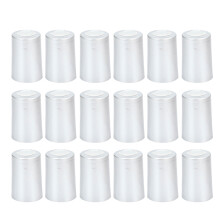 Set van 100 duurzame PVC-krimpkousen voor wijnflessen die-zilver