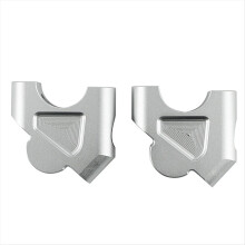1 Par de Abraçadeiras Elevadoras de Guidão para Motocicleta R1200GS ADV 2013-2022 - Acessórios para Elevadores de Guidão - Cor Prateada