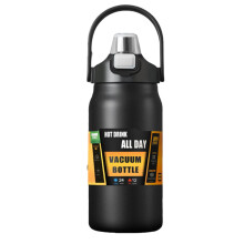 Portable Handle Cup 304 Stainless Steel Double-Layer Insulation Bounce Lid Space Kettle Mountain Climbing Black