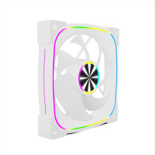 Ventoinha ARGB para Gabinete de Computador, 12cm, com Controle de Temperatura, Silenciosa, PWM, 5V, 3 Pinos, Branca