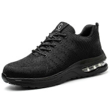 (37, black) Anti Smash Protective Work Shoes Men Women Anti-puncture Indestructible Shoes Air Cushion Work Shoes Steel Toe Safety Shoes Man