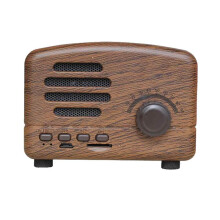 Radio FM retro de madera vintage, altavoz portátil con refuerzo de graves potente y sonido nítido y potente, conectividad Bluetooth para diversas