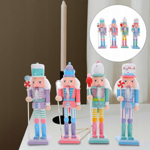 4pcs Tabletop Soldier Figure Wood Nutcracker Puppet Model Nutcracker Deskto 1