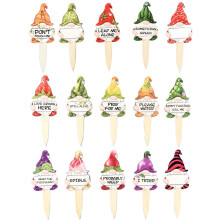 Funny Gnome Pot Markers, Decorative Garden Labels, Weatherproof Sturdy Tags