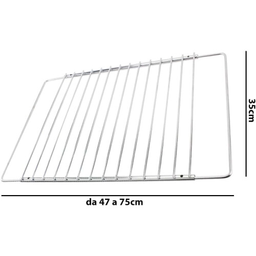 Extendable Cooking Grate 47 cm, Metal, Grey, 47 cm x 75 cm 1