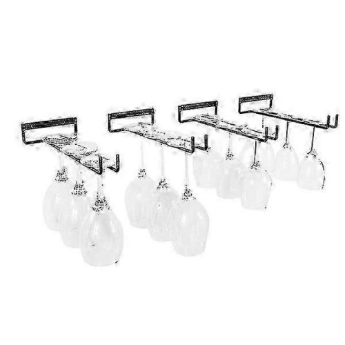 5 Pcs Stemware Wine Glass Storage Rack,wall Mountable Kitchen Storage Rack ,black,11 Inch / 30cm 2