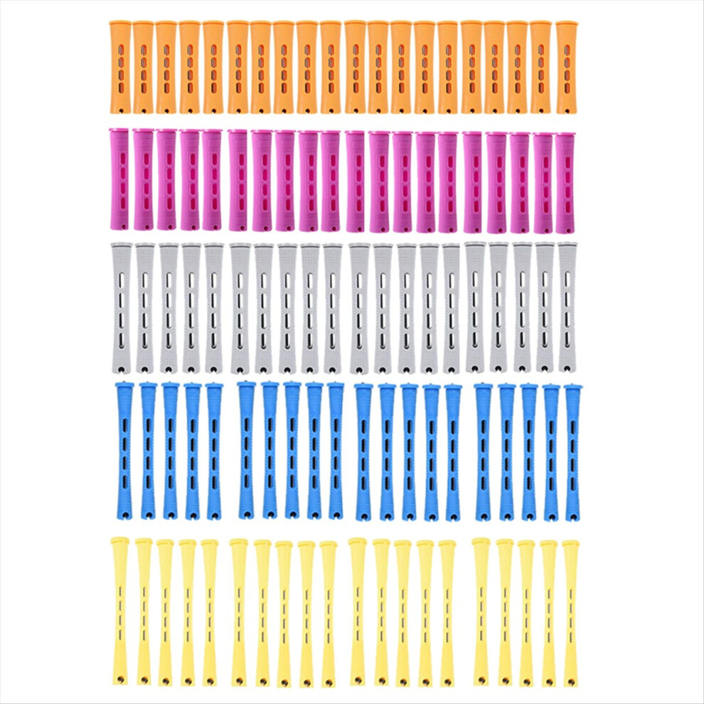 Orange/Gray/Blue 100Pcs Perm Rods Set For Natural Hair Plastic Cold Wave Rods Hair Rollers For Long Short Hair Curling Rods Perms Rods