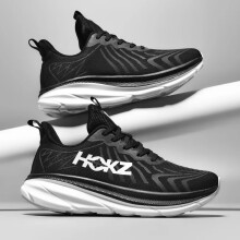 (Black White, 36) Men Running Shoes Cushioning Trainer Race Luxury shoes Off-road Shoes Outdoor Breathable Sneakers Mesh Couple Non-Slip Fashion