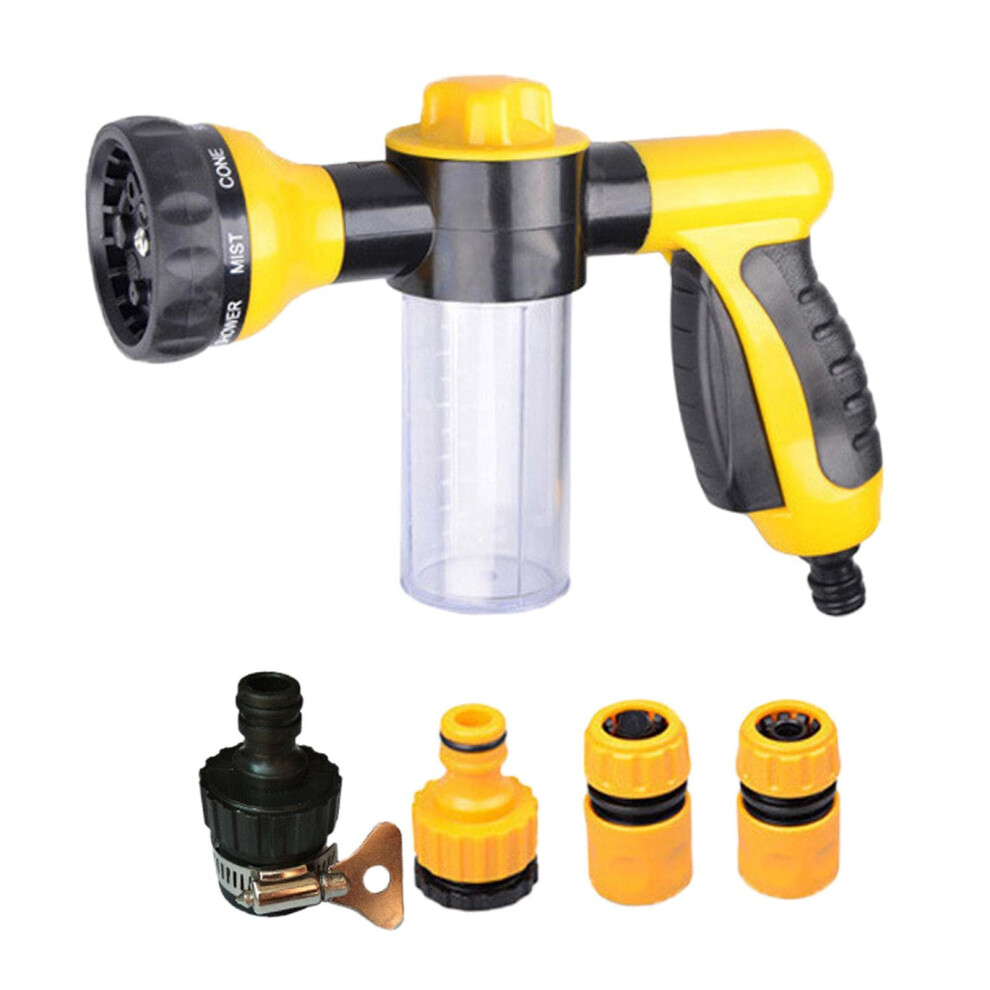 Car Wash Spray Nozzle with Soap Dispenser, 8 Spray Modes Garden Hose Gun for Pet Bathing-image-OPC-PNS6NRW-NEW