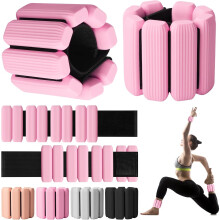 (Pink) Wrist Weights, 2Pack Adjustable Wearable Wrist Ankle Weights for Women/Men, Silicone Wrist Bangles for Walking, Yoga, 2lb