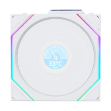 Ventilátor FAN TL Wireless LCD 120 s obrátenými lopatkami, pre počítačovú skriňu, 120 mm (biely), ovládač NIE JE súčasťou balenia