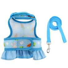 Rabbits Small Pet Harness Skirt Dress Comfortable  for-blue L