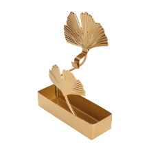 Røgelsesspiralholder, brandsikker, bærbar stativ til røgelse i hjemmet, ginkgobladformet jernbrændestativ med vintage design og rustbestandig