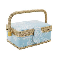 Sewing Box Large Vintage Basket for Needles, Threads, Tape Measure (StyleD)
