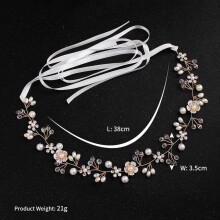 Pandebånd til spædbørnspiger, hårpynt med perleblomstdesign til bryllup til lille prinsesse, miljøvenlig legering, blyfri, nikkelfri tiara,