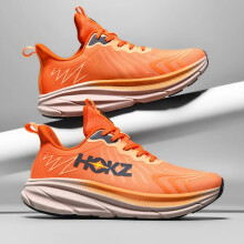 (Orange, 41) Men Running Shoes Cushioning Trainer Race Luxury shoes Off-road Shoes Outdoor Breathable Sneakers Mesh Couple Non-Slip Fashion