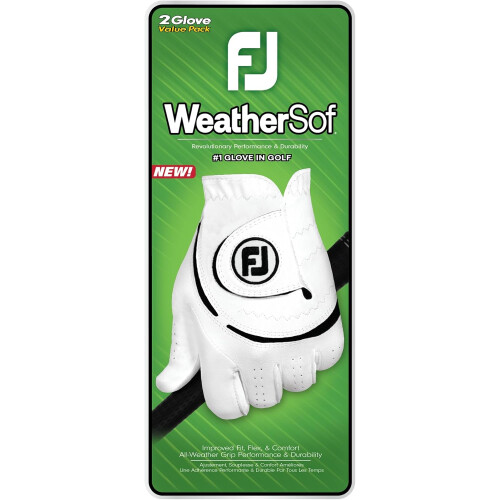 WeatherSof Mens Golf Glove  White, Large, Right Worn 2