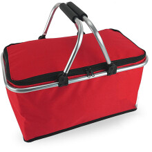 Faltbarer Picknickkorb, isolierte Kühltasche mit Thermofunktion, Doppelgriff, Aluminiumrahmen sorgt für Stabilität und Komfort