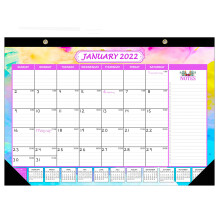 Calendario da scrivania con design artistico, carta spessa che impedisce la fuoriuscita dell'inchiostro, panoramica mensile per una vita organizzata,
