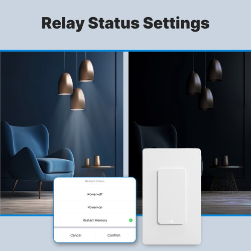 Matter WiFi Smart Light Switch US Push Button Wall Switch APP Voice ...