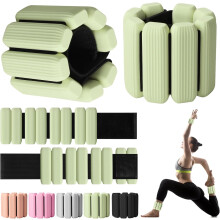(Green) Wrist Weights, 2Pack Adjustable Wearable Wrist Ankle Weights for Women/Men, Silicone Wrist Bangles for Walking, Yoga, 2lb