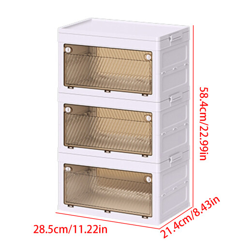 Foldable Clothing Wardrobe Clothes Organizer with-Three-Layer L 1