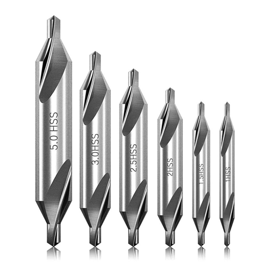 6Pieceset Metal Drilling Power Tools Combined Countersink Bits Center Drill Hss Hss Center Drill Bits Countersink Bits 9189345667008