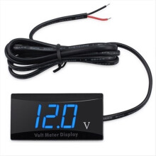 12V voltmeter batérie s displejom, digitálny voltmeter s LED indikátorom, univerzálny pre auto a motocykel, voltmeter s modrým svetlom