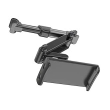Car Headrest Tablet Mount and Phone Holder, 360 Rotation, Adjustable Backseat Fit 4.712.9 Inch Devices, Black Red