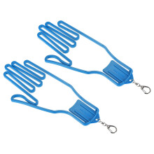 Golf Gloves Stretcher 2 Pack Plastic Holder Holder Dryer Hanger Frame with Keychain Hook for Sports Gloves Maintenance Blue L Size