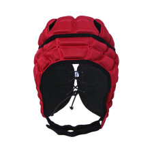 Rugby Helmet Head Guard Football Helmet Guardian Adjustable Cap Light Red