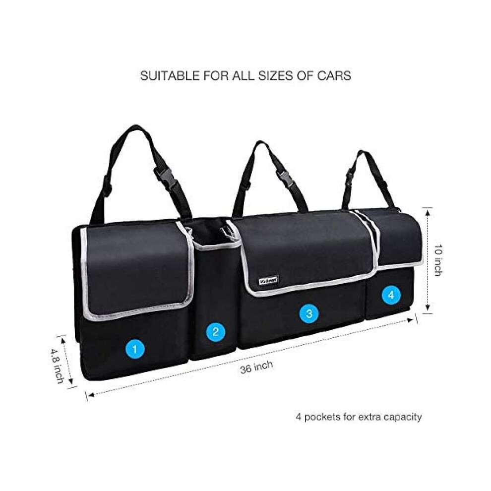 Car Interior Accessories For Backseat, Collapsible Hanging Organizer With Adjustable Straps, Large Capacity Waterproof Storage For Suv Truck Van, 9048212293460