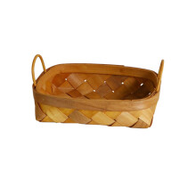 Coș de depozitare țesut cu finisaj natural, coșuri de pâine pentru masă, cu mâner rezistent și design rustic, recipient multifuncțional din