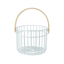 Wire Basket for Kitchen Storage, Rustic Wire Picnic Basket Wrought Iron Modern Design Vegetable Snack Sundries Organizer, Hollow Iron Art Ventilated F