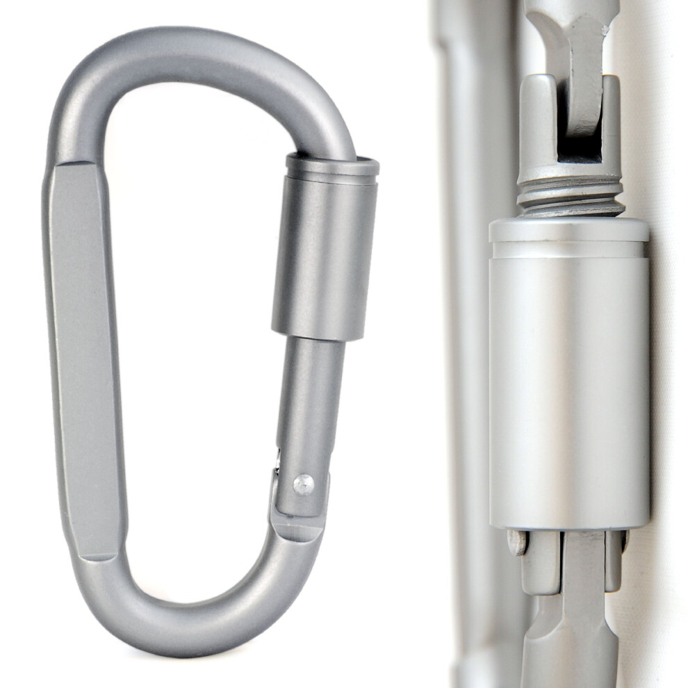 Carabiner Dshape 6 Mm Robust Matt Aluminium, Thread Closure, Not For Climbing. 9001264090128