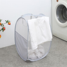 Panier à linge pliable en filet avec poche latérale, panier à linge pliable idéal pour la salle de bain, les voyages et les dortoirs,